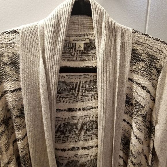 Lucky Brand Women's Small Heathered Gray Open front Boho Cardigan‎ Sweater - Picture 2 of 8